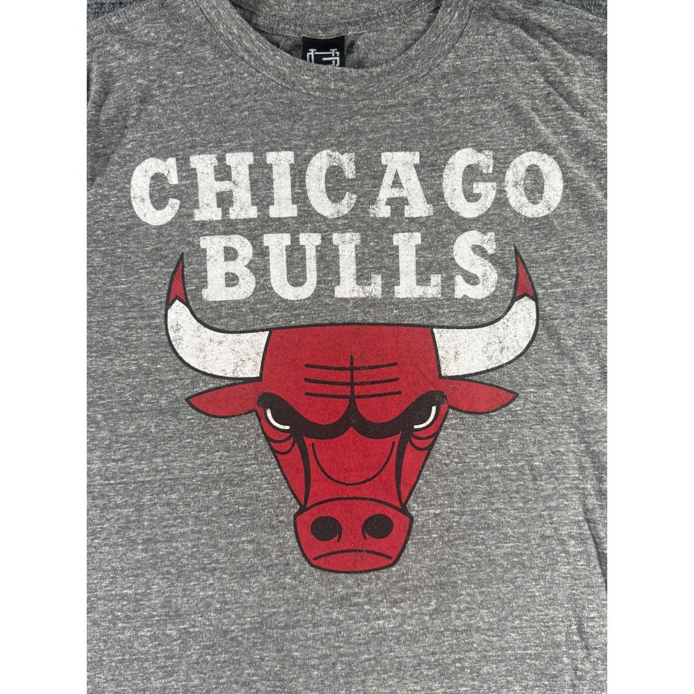 Ultra Game NBA Chicago Bulls Heather Gray Graphic T-Shirt Mens Small Distressed - Picture 2 of 5